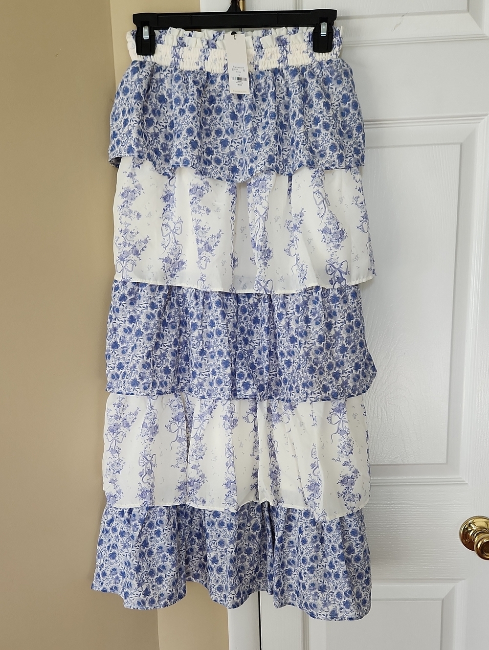 NWT, Long Blue And White Skirt, Small